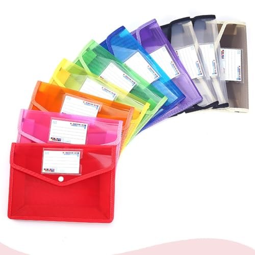 Plastic File Folder A4 Size Expandable Poly Envelopes Horizontal,10 Pack