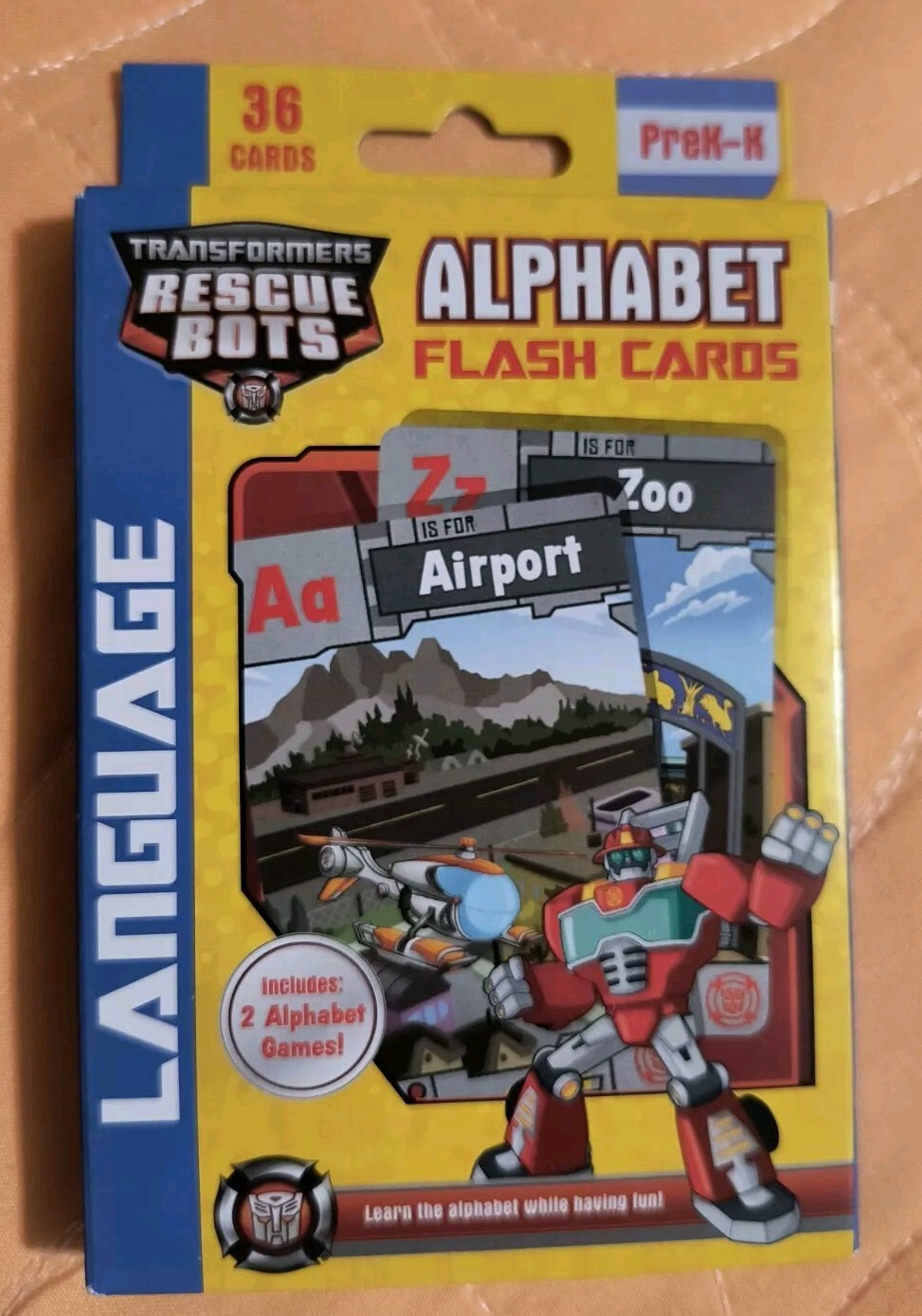 Transformers Rescue Bots Alphabet Flash Cards Educational Learning 🆕 Free Ship!