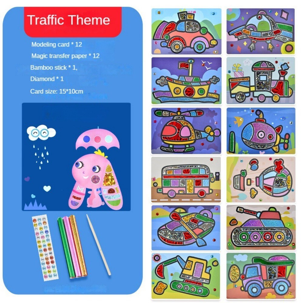 DIY Cartoon Magic Transfer Painting Crafts for Kids Arts and Crafts Toys Childre