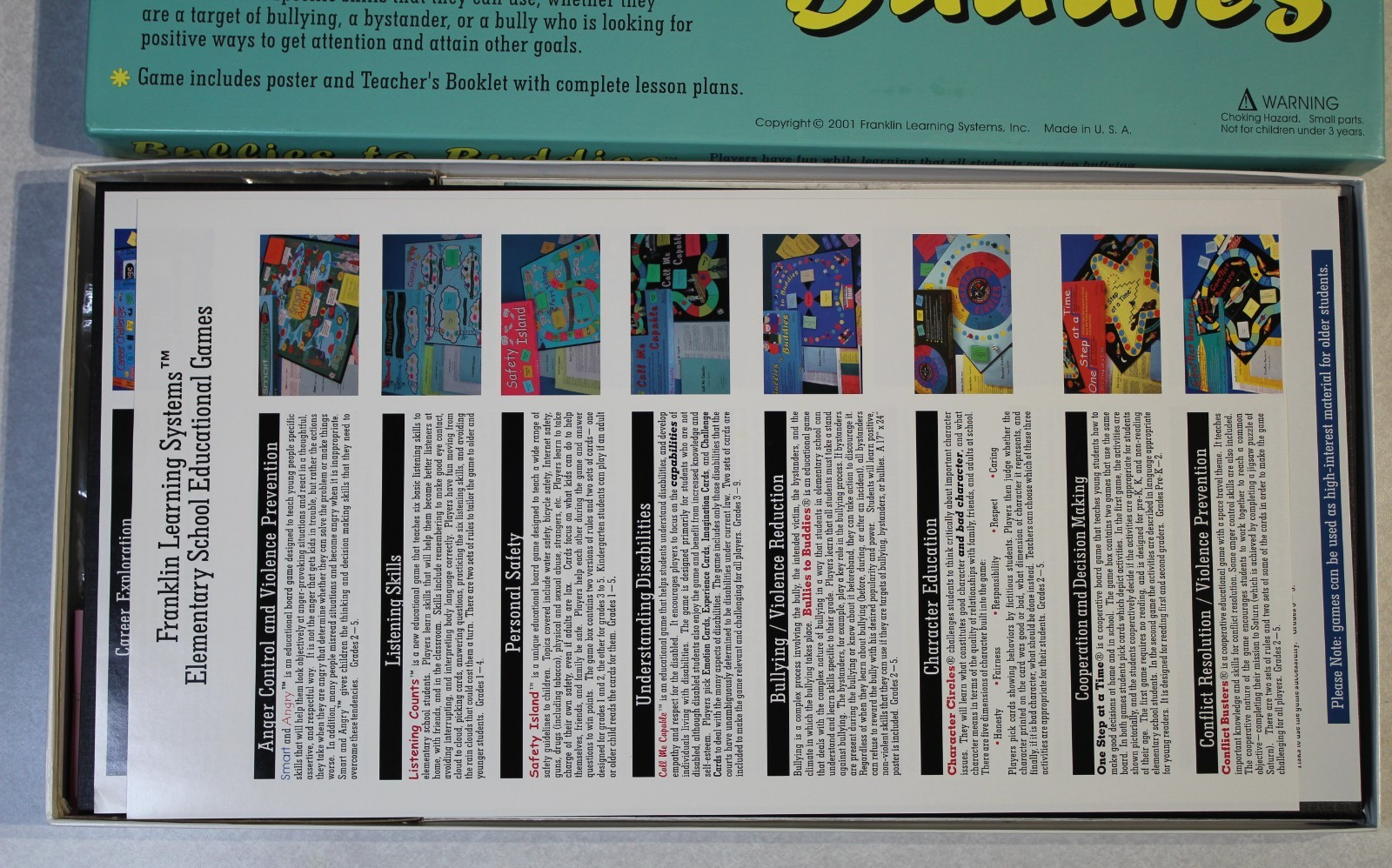 Homeschool Franklin Learning System Bullies to Buddies Interactive Board Game