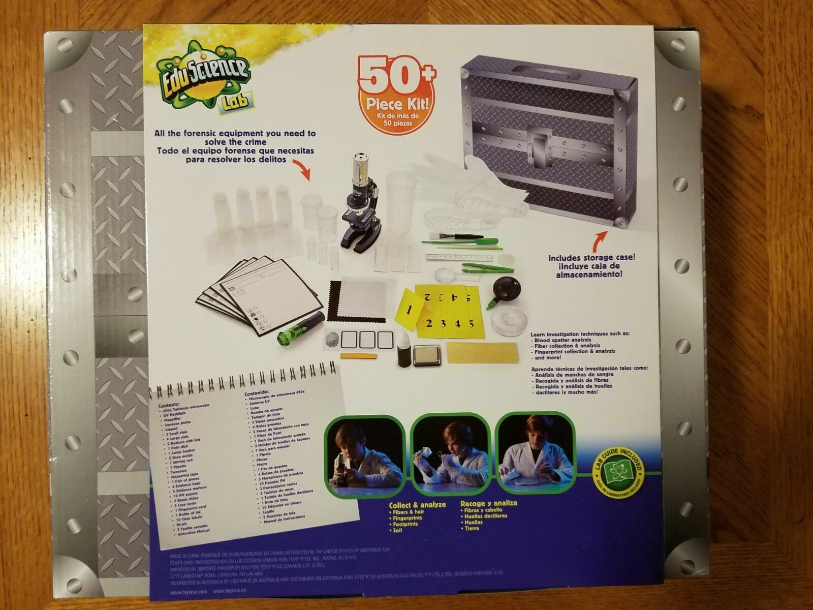 Edu Science Deluxe Forensic Crime Lab Kit 50+ Pieces w Microscope New Sealed