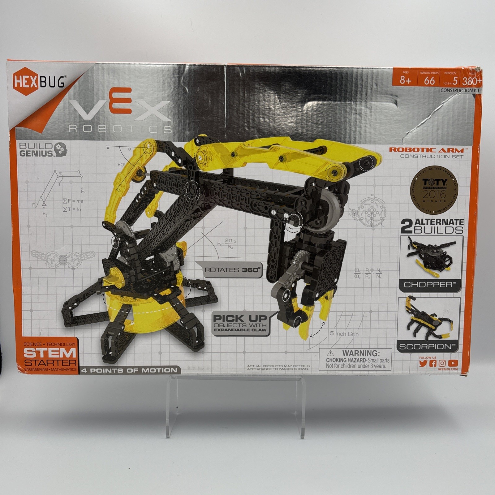 HexBug Vex Robotics Robotic Arm Construction Kit 380+ Pcs Ages 8+ New