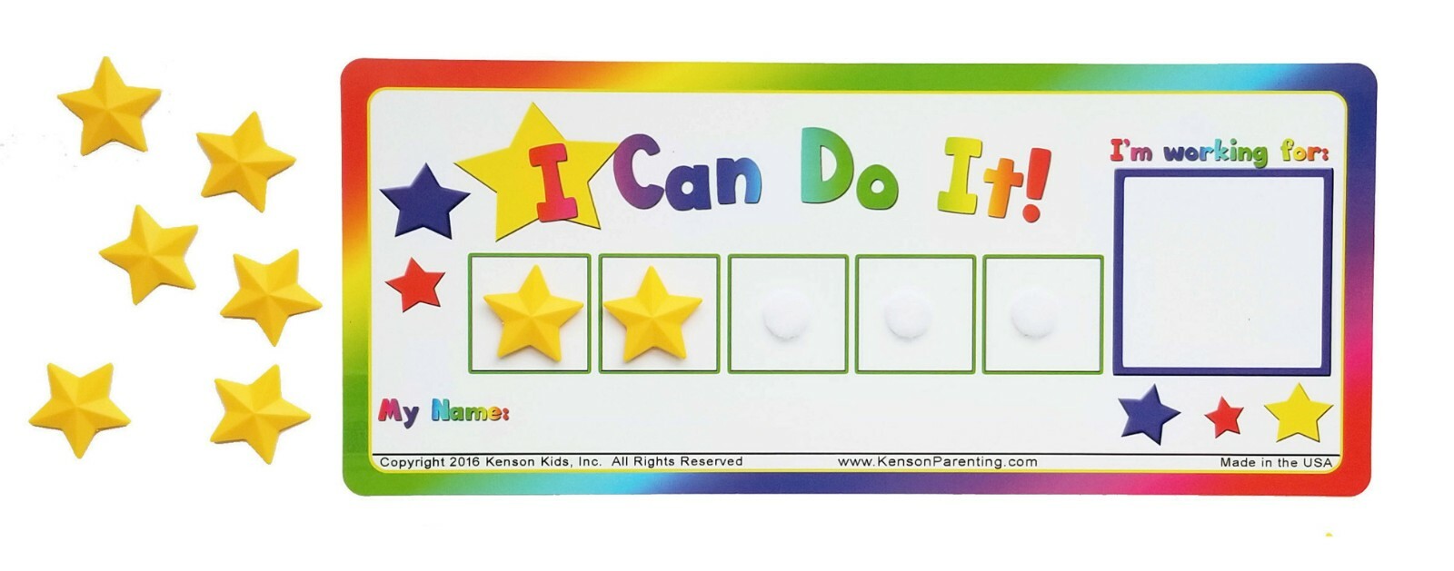 I Can Do It! Star Token reward board, incentive autism reward chart, Kenson Kids