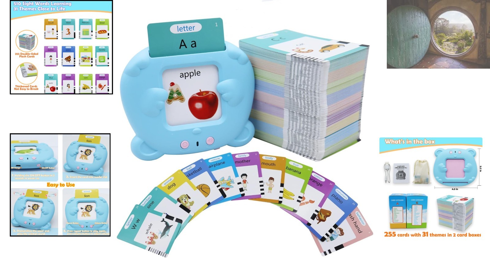 Interactive Learning Flash Cards for Toddlers – 255 Double-Sided Cards Included