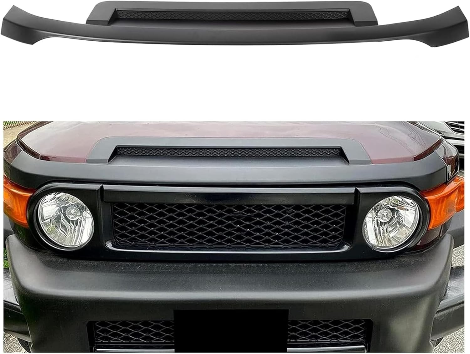 HX Black Hood Molding Trim Compatible with 2007-2011 Toyota FJ Cruiser