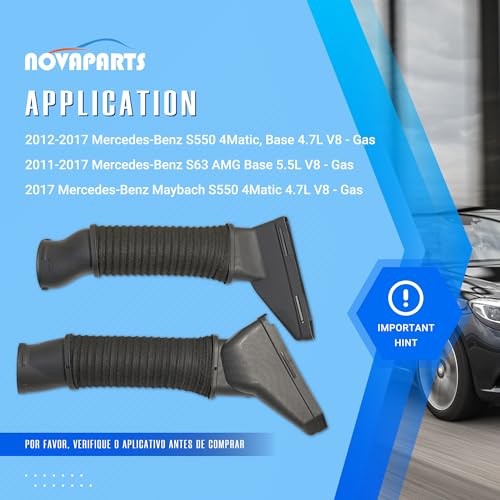 2780904982 2780905082 Left & Right Air Intake Hose for Mercedes-Benz S500