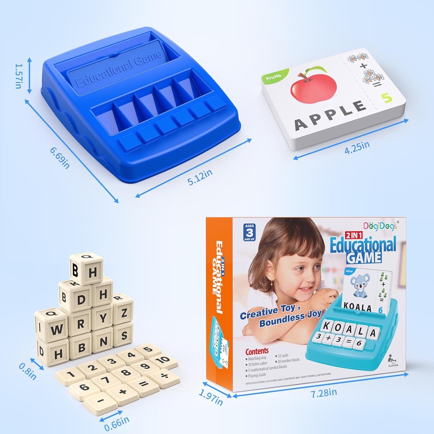 Educational Toys for Kids Ages 3-8, Matching Letter Spelling Math Game ABC Le…