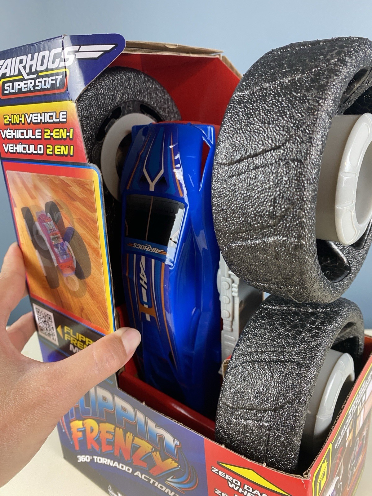 Air Hogs Super Soft 2-In-1 Flippin Frenzy RC Vehicle 360° Tornado Action NIB