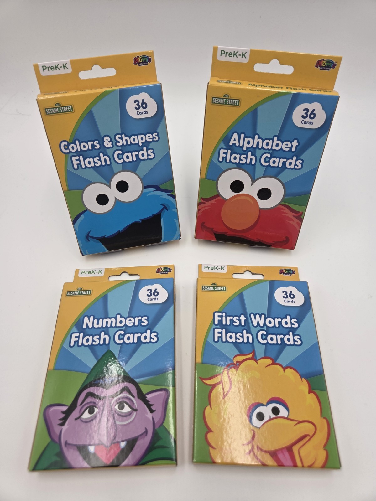 Sesame Street Flash Cards 4-Pack: Alphabet, Words, Colors, Numbers PreK-K NEW