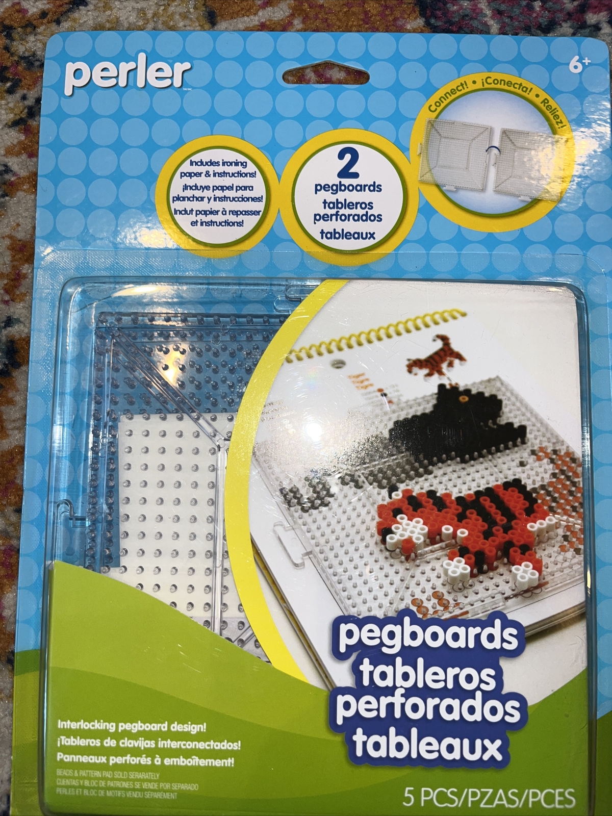 perler pegboards NWT 2 clear includes ironing paper / instructions