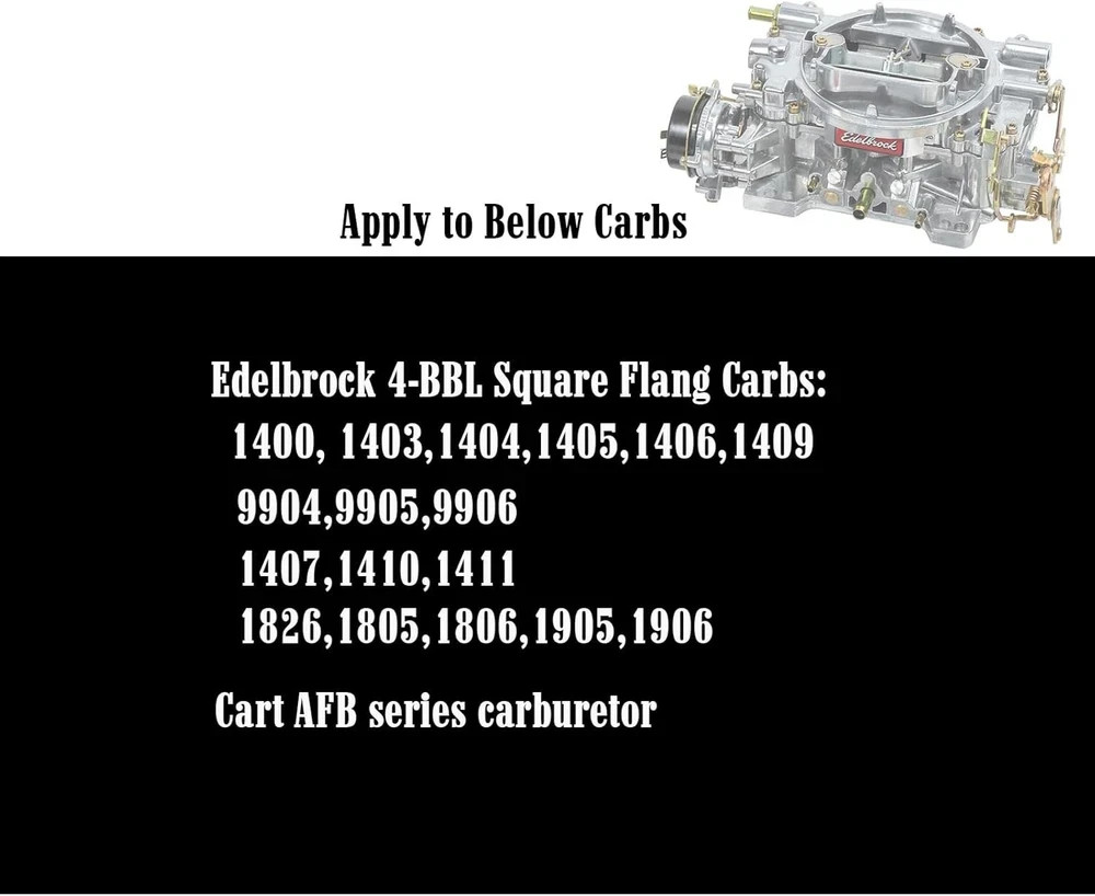 Rebuild Kit For Edelbrock 1406 Carburetor Compatible With Genuine Edelbrock 1477