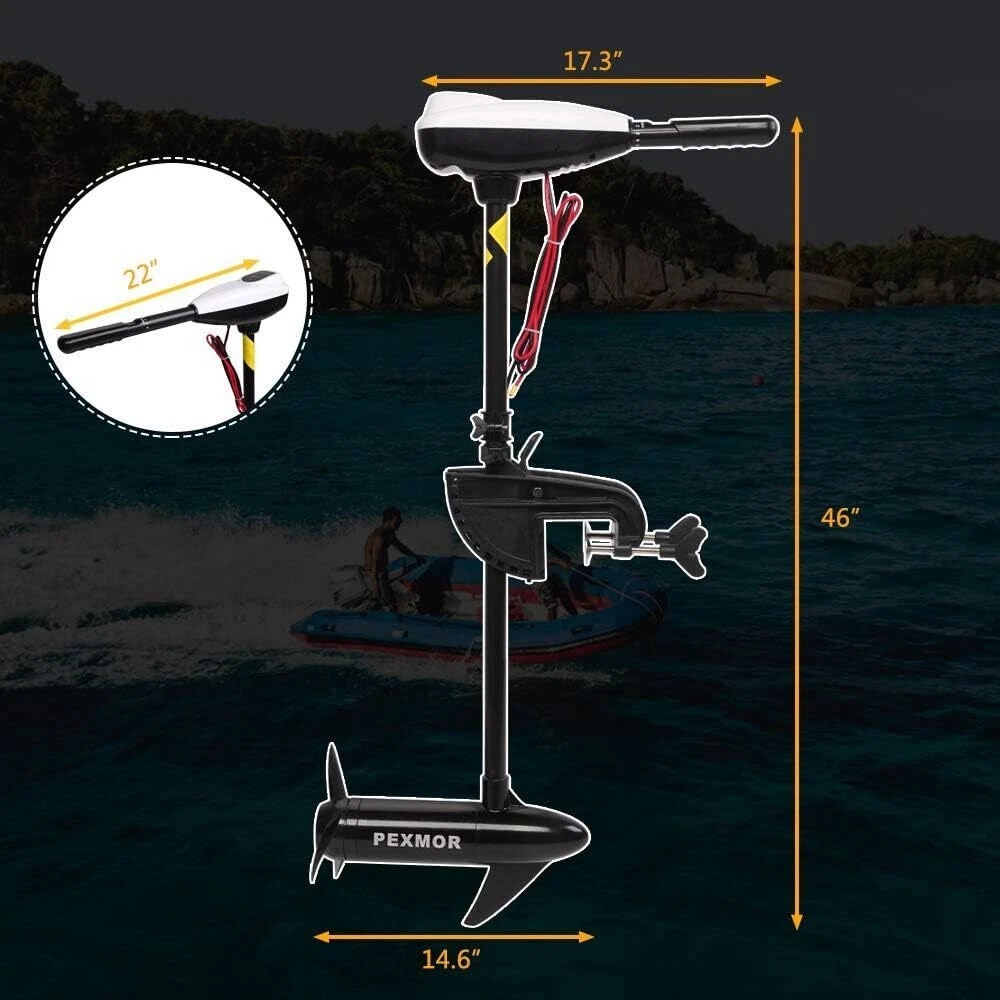 PEXMOR 8 Speed Electric Trolling Motor, Electric Outboard Boat Motor