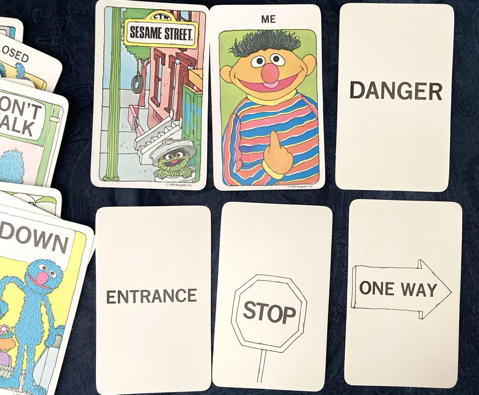 1986 Sesame Street Words Flash Cards Muppets Color Cards Golden Set of 30