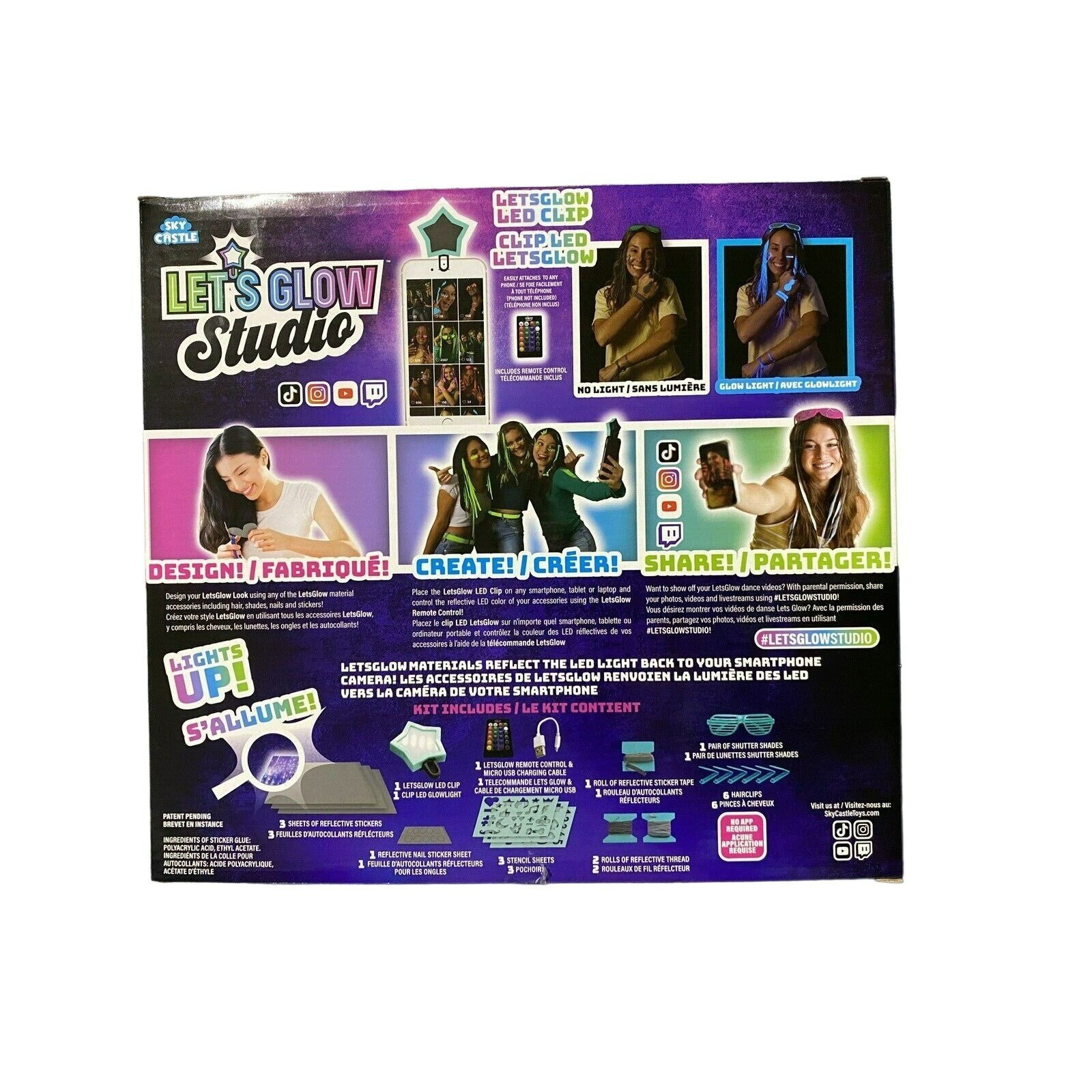 LetsGlow Studio DIY Arts and Crafts Glow Kit Includes 16 Color LED Light