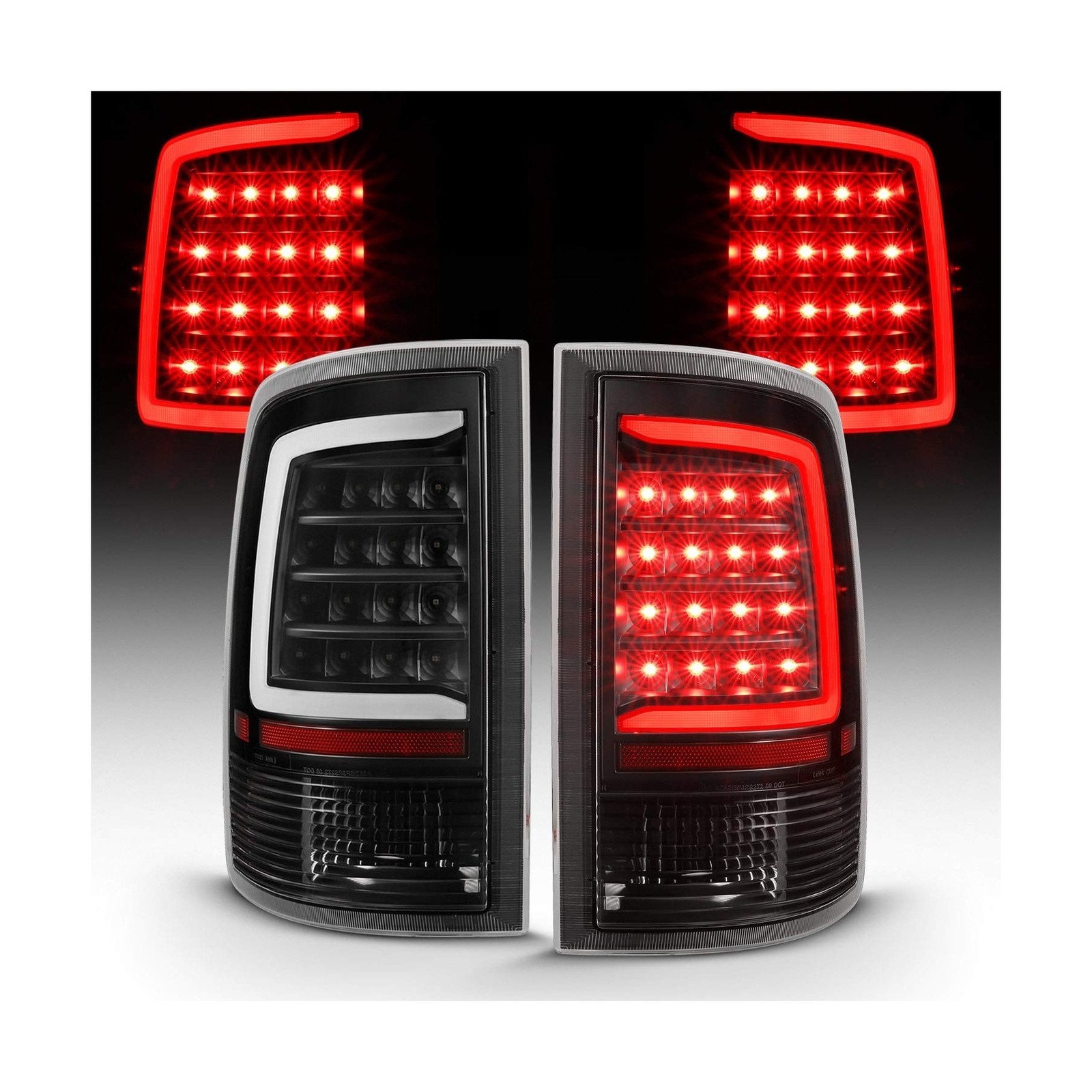 AmeriLite for 2009-2018 Dodge Ram 1500/10-18 Ram 2500 3500 Truck C-Type LED T…