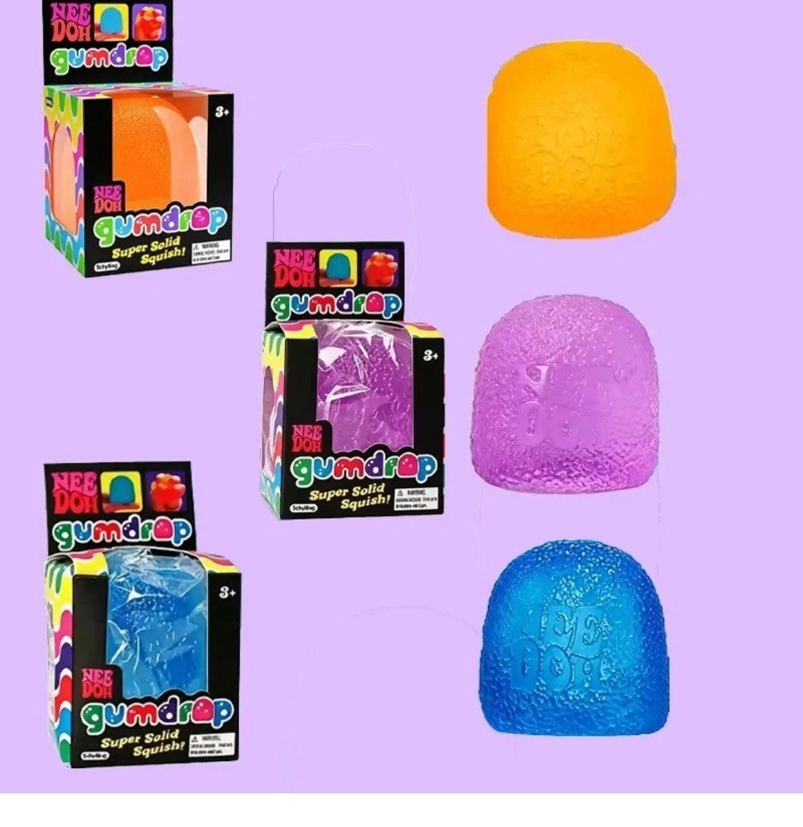 Schylling Authentic Nee Doh Gumdrop Super Solid Squish Needoh W/ Reciept ORANGE