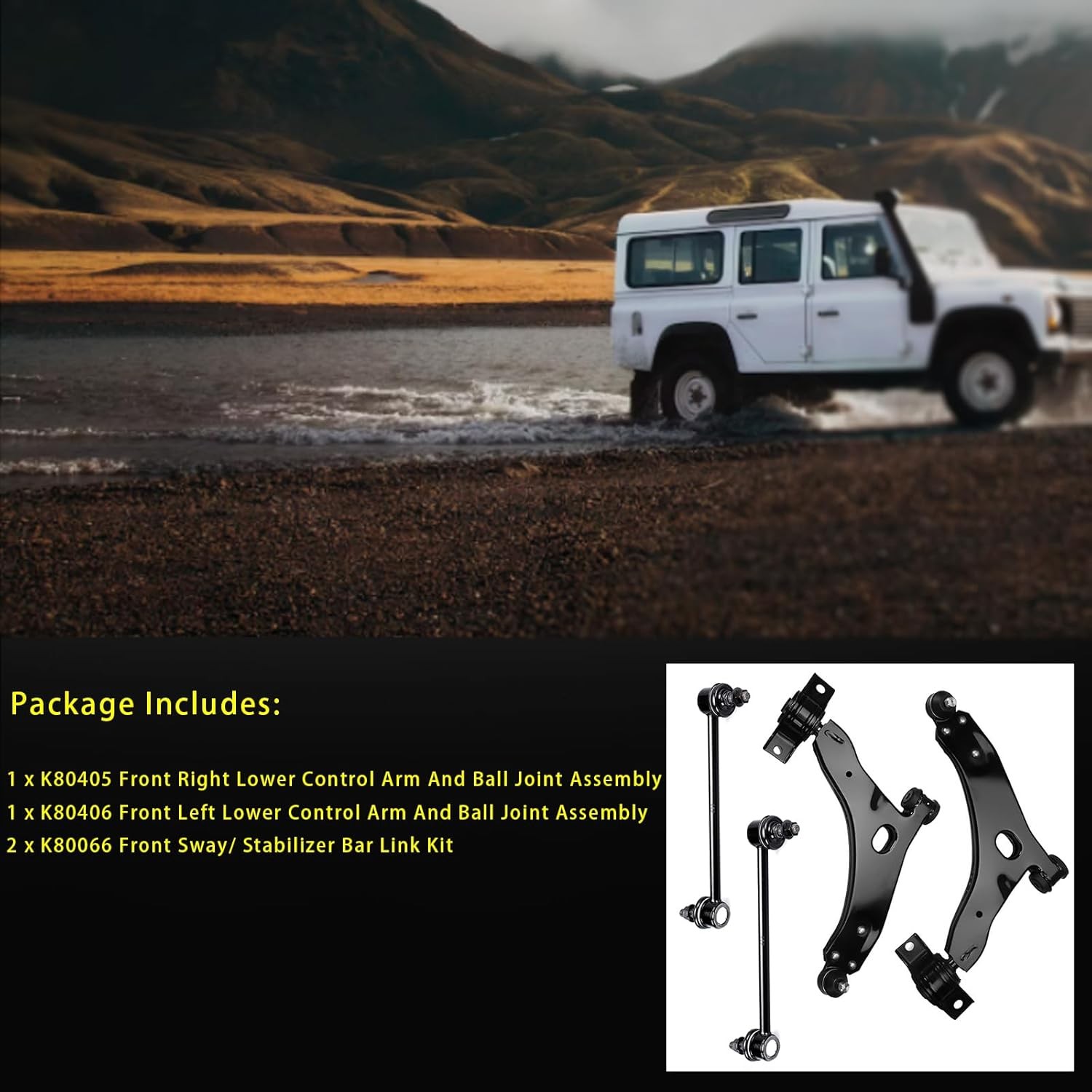 4pc Front Lower Control Arm Kit for Ford Focus 2000 2001 2002 2003 2004, K80405