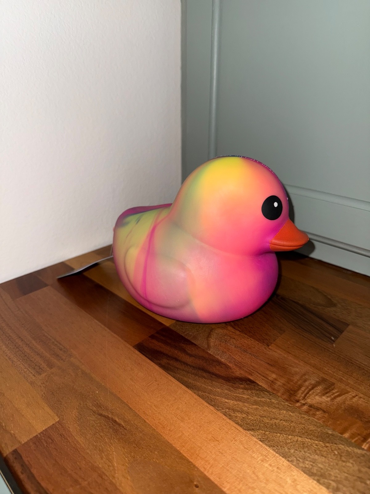(1) Jumbo Squeeezy Tie Dye Rainbow Duck Sunny Days Viral Squish Toy Toymendous