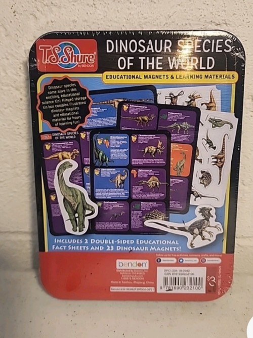 New Dinosaur Species Of The World T.S. Shure Educational Magnets STEM Learning