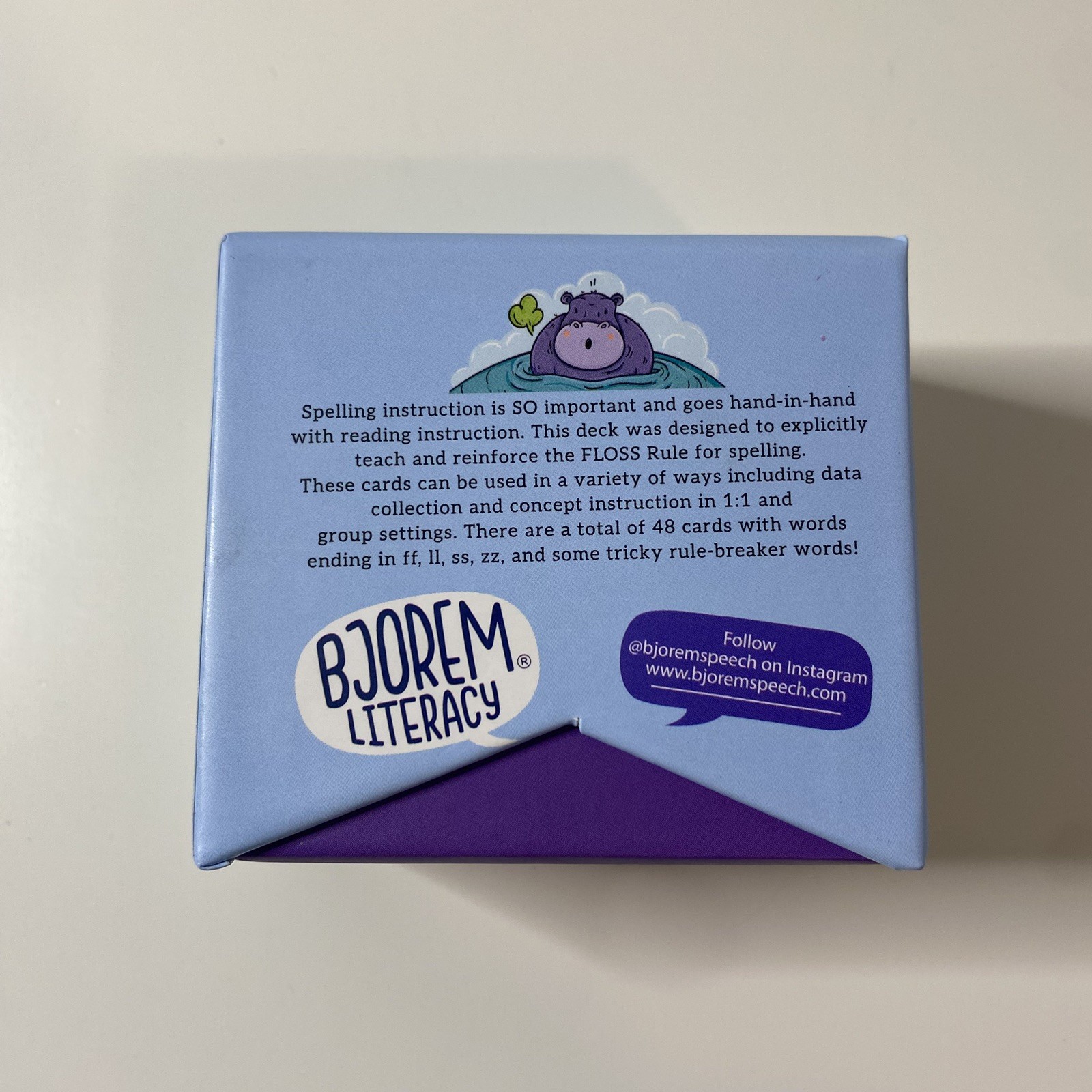 Bjorem Literacy FLOSS Rule Card Deck – New Open Box – Spelling Practice SLP