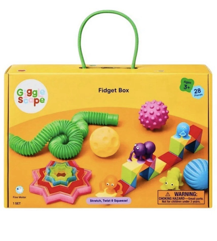 🔥Gigglescape Fidget Box 28-Piece Set For Ages 3+ Stretch, Twist & Squeeze!🔥