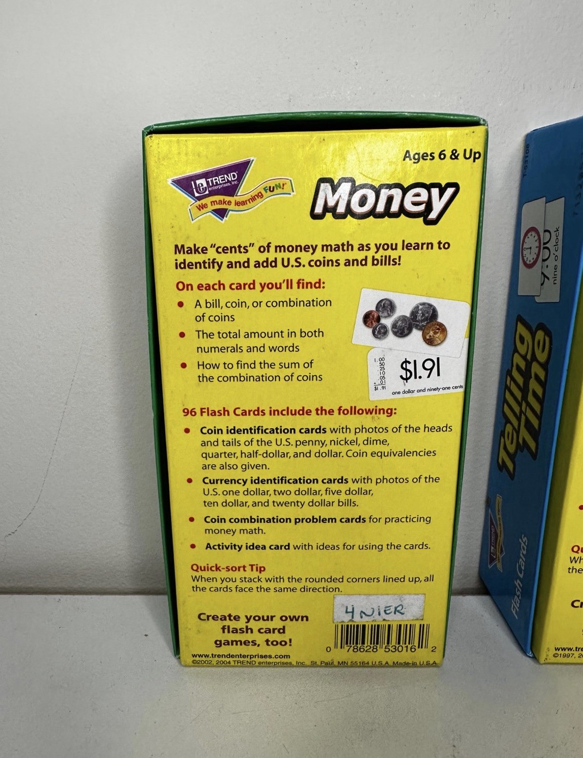 Trend Time And Money And Telling Time Skill Drill Learning Flash Cards 6+
