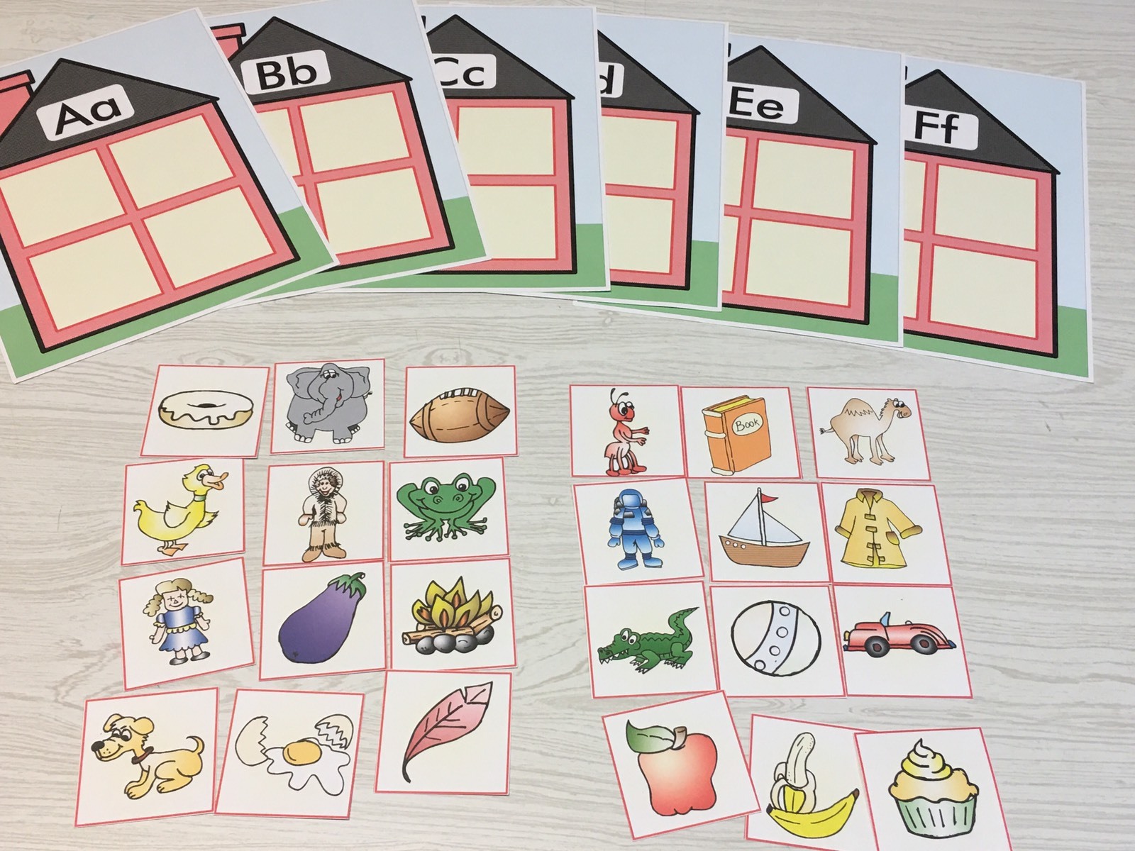 PRINTED Alphabet House Game – Beginning Sounds – Complete Set UNCUT