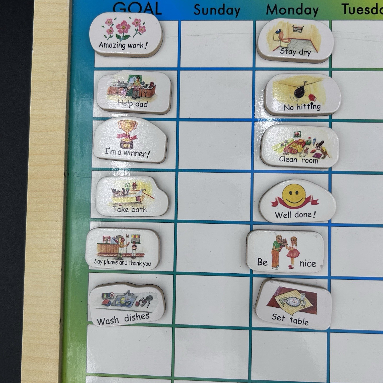 Melissa & Doug Responsibility Chore Chart Child Kids White Board Magnets & Goals