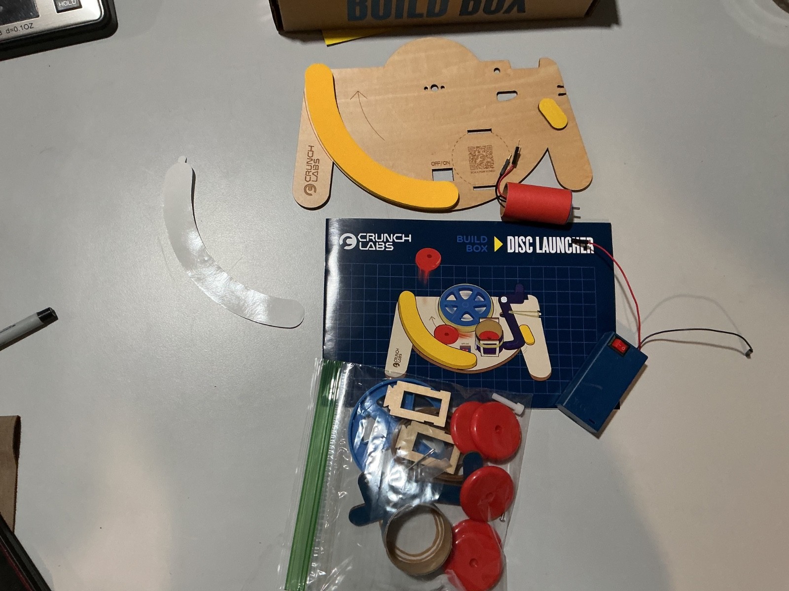 Crunch Labs Disc Launcher Build Box by Mark Rober STEM Kit Open Box