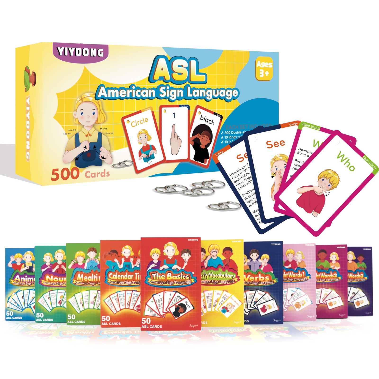 ASL Flash Cards – 500 Sign Language FlashCards for Beginners and Toddlers, , …