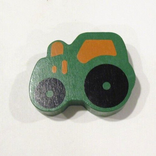 Lot of 7 Colorful Wooden Beads Bus Train Car Tree Stop Sign Tractor Boat / Ship