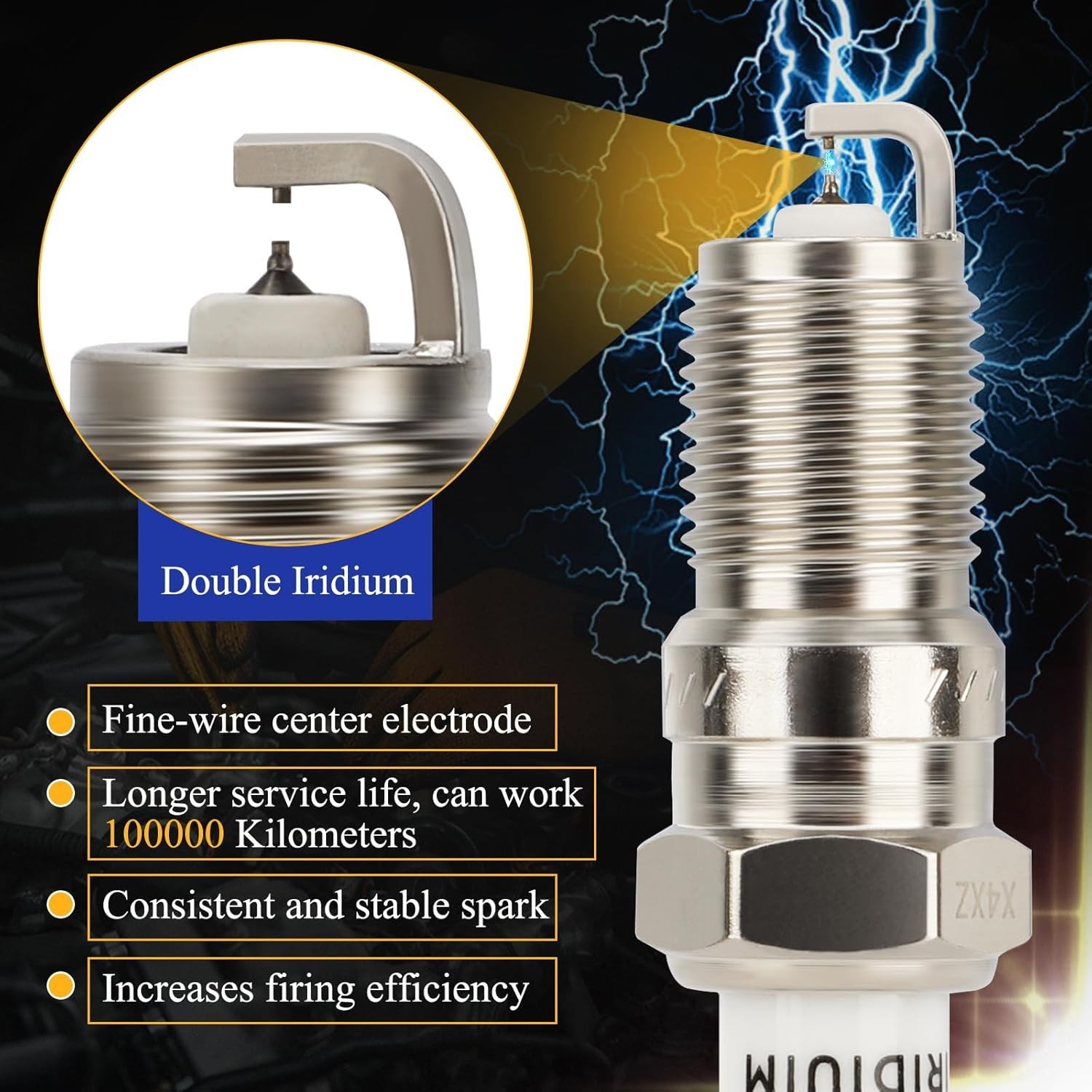 SP493 Double Iridium Spark Plugs Fit for Ford F150 F250 F350 E150 E250 E350 E450