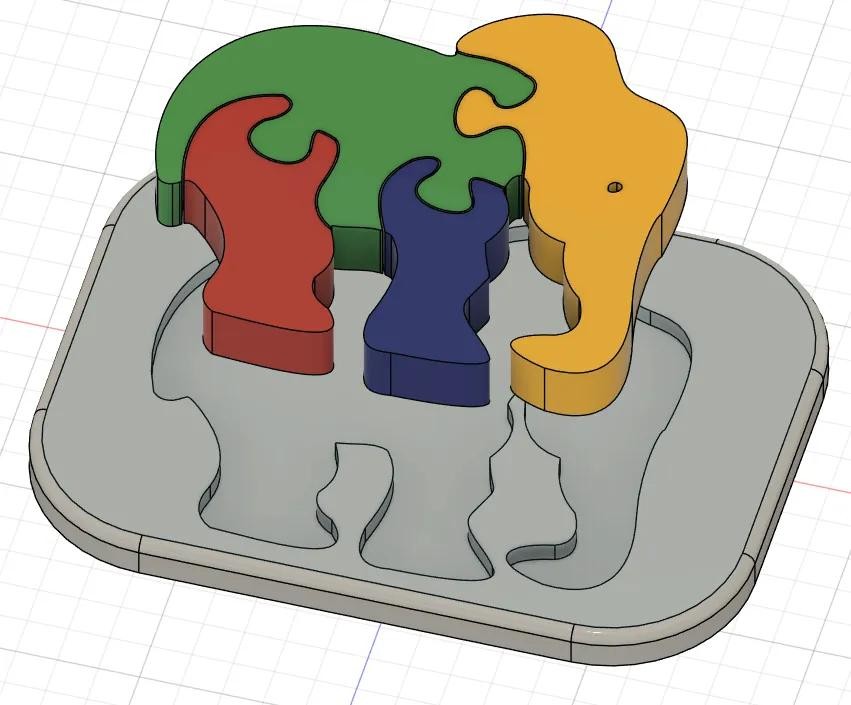 Elephant Shape Puzzle for Kids – Motor Skills Development and Shape Orientation