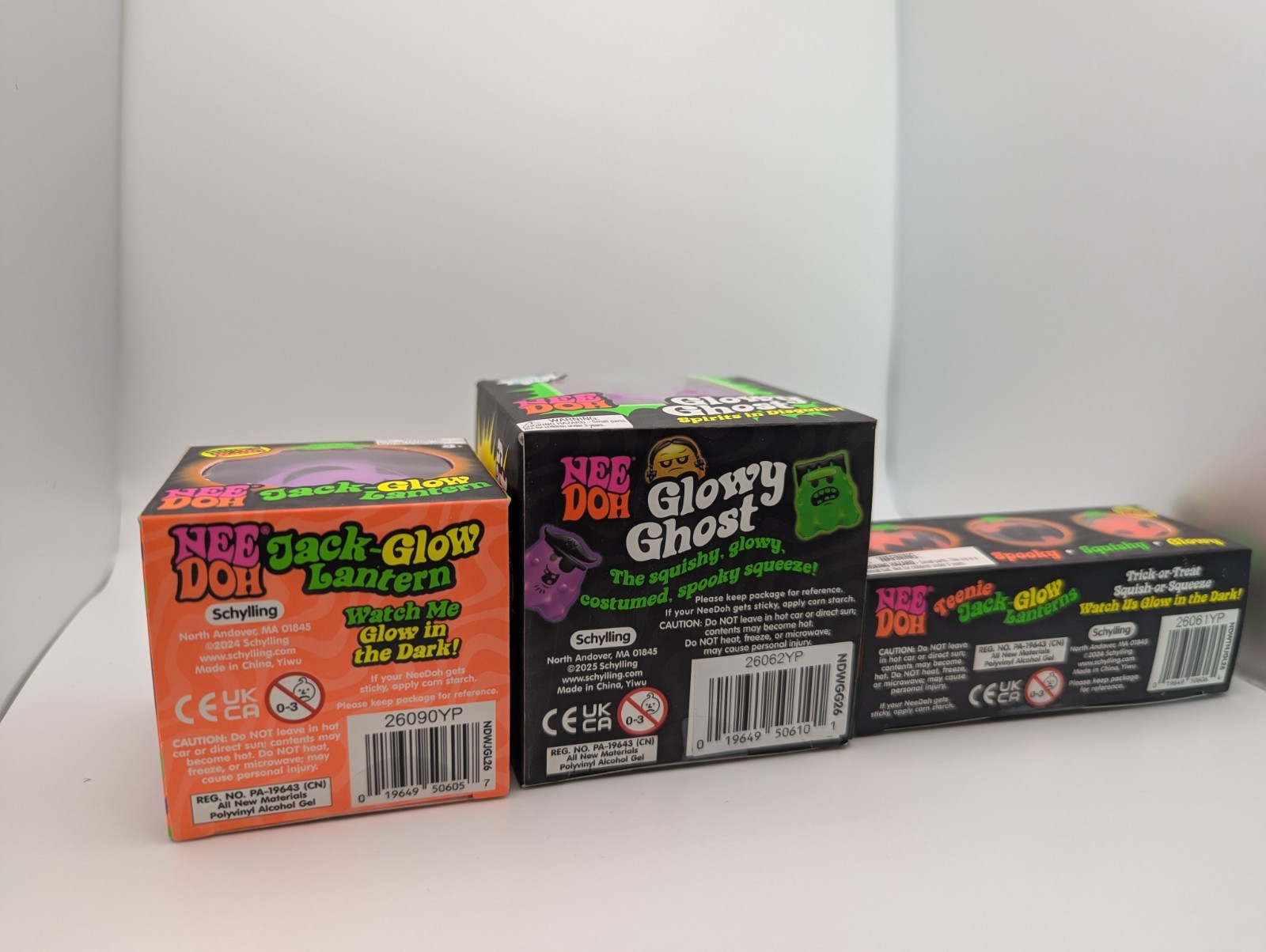 RARE Needoh Glowy Ghost – Purple, Jack-Glow Lantern and Teenie Jack-Glow Lantern