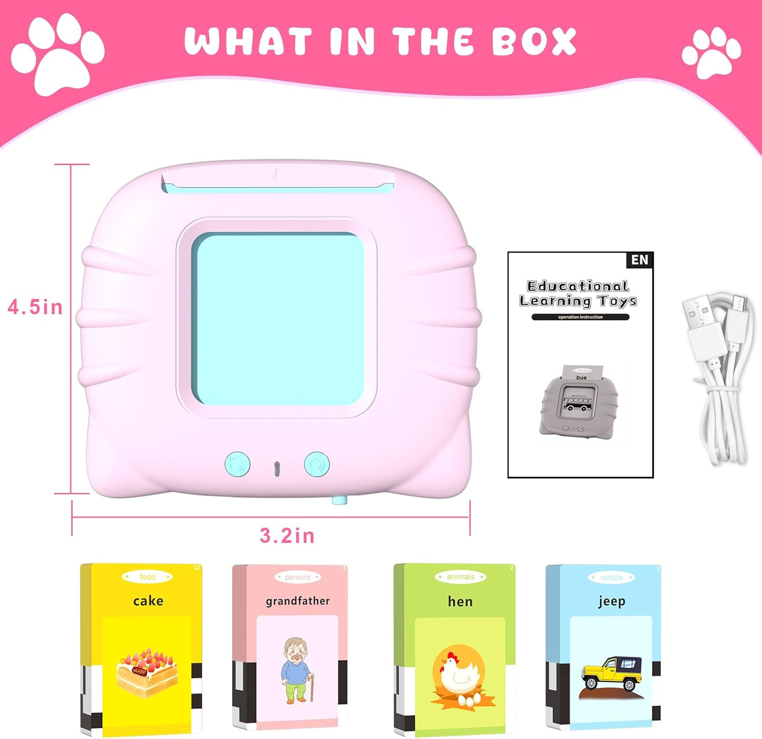 Toddler Talking Flash Cards for 1 2 3 4 5 Year Old Boys and Girls – Language Sen