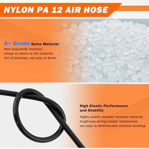 Air Line Kit for Air Spring Bag Suspension with Fittings, 30 FT PA Hose Truck Ai