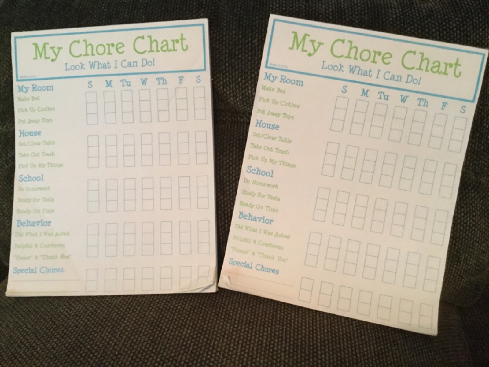 Chore Charts Kids Magnetic Paper Pad Home School Behavior Weekly FREE SHIPPING