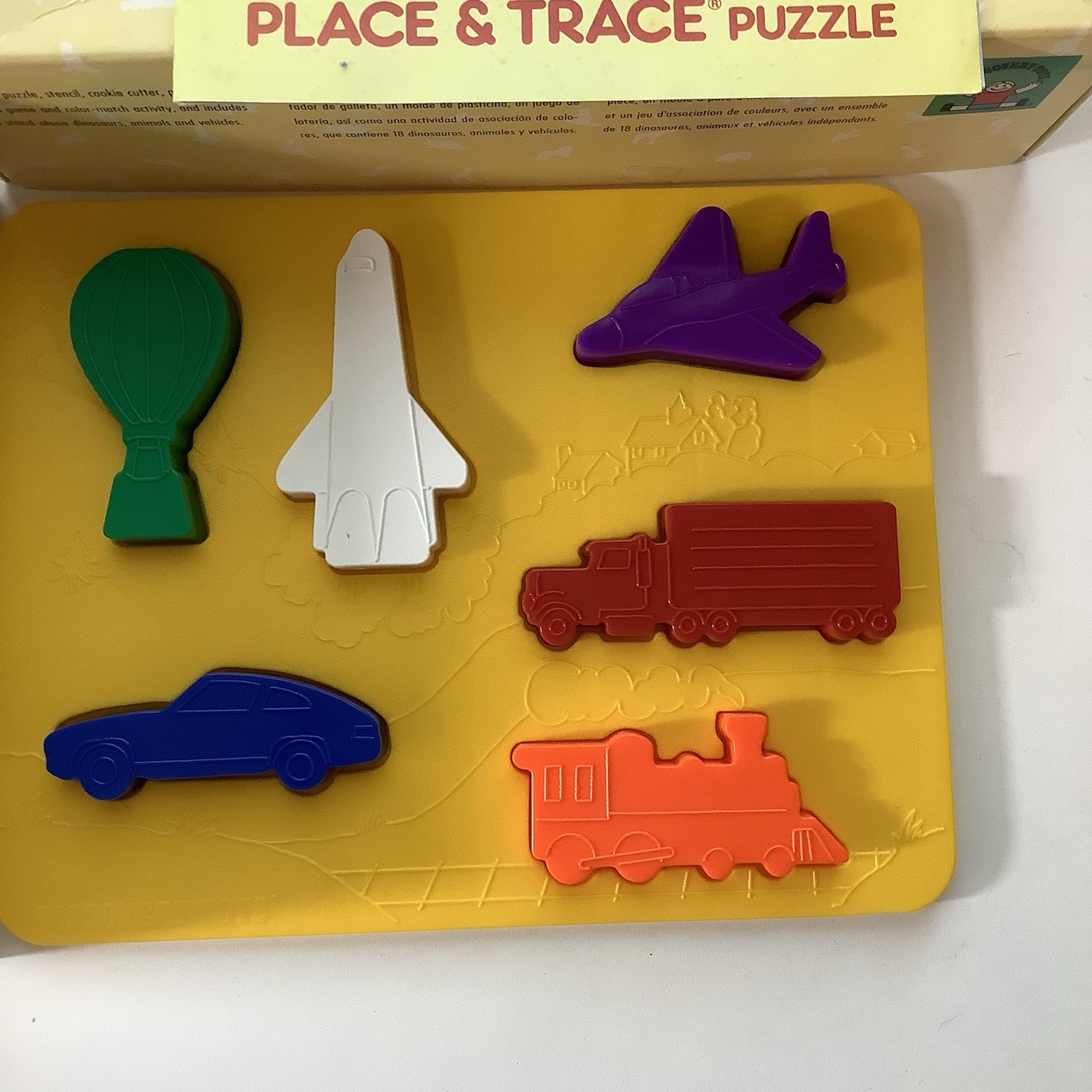 Vintage Discovery Toys Place And Trace Puzzle And Stencil Set From 1984