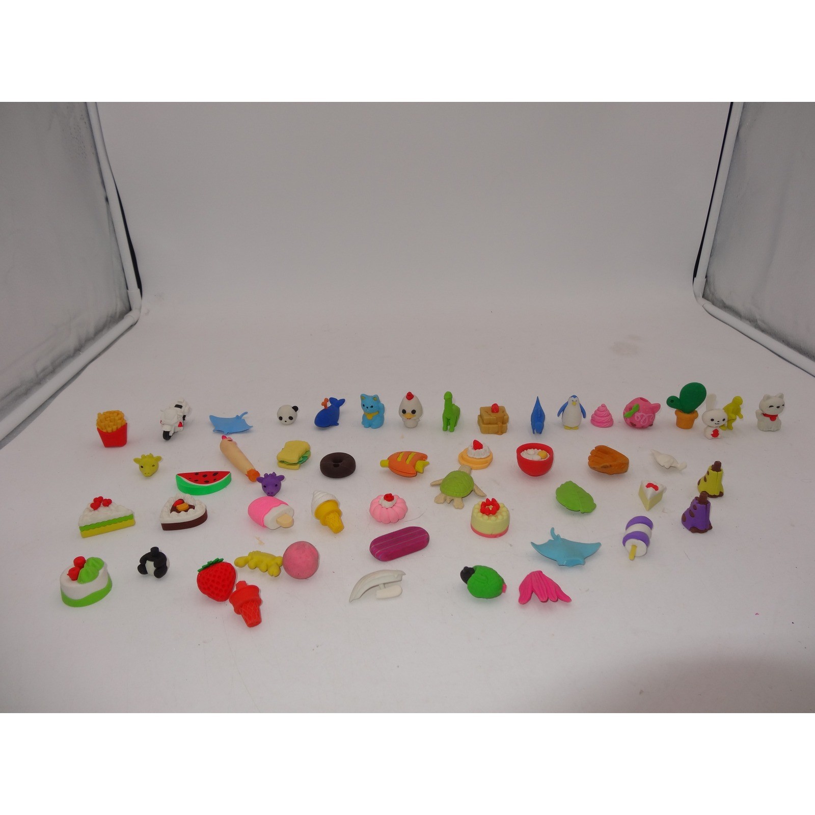 Bulk Lot of 40+ Iwako Style 3D Puzzle Erasers Food Animals Desserts
