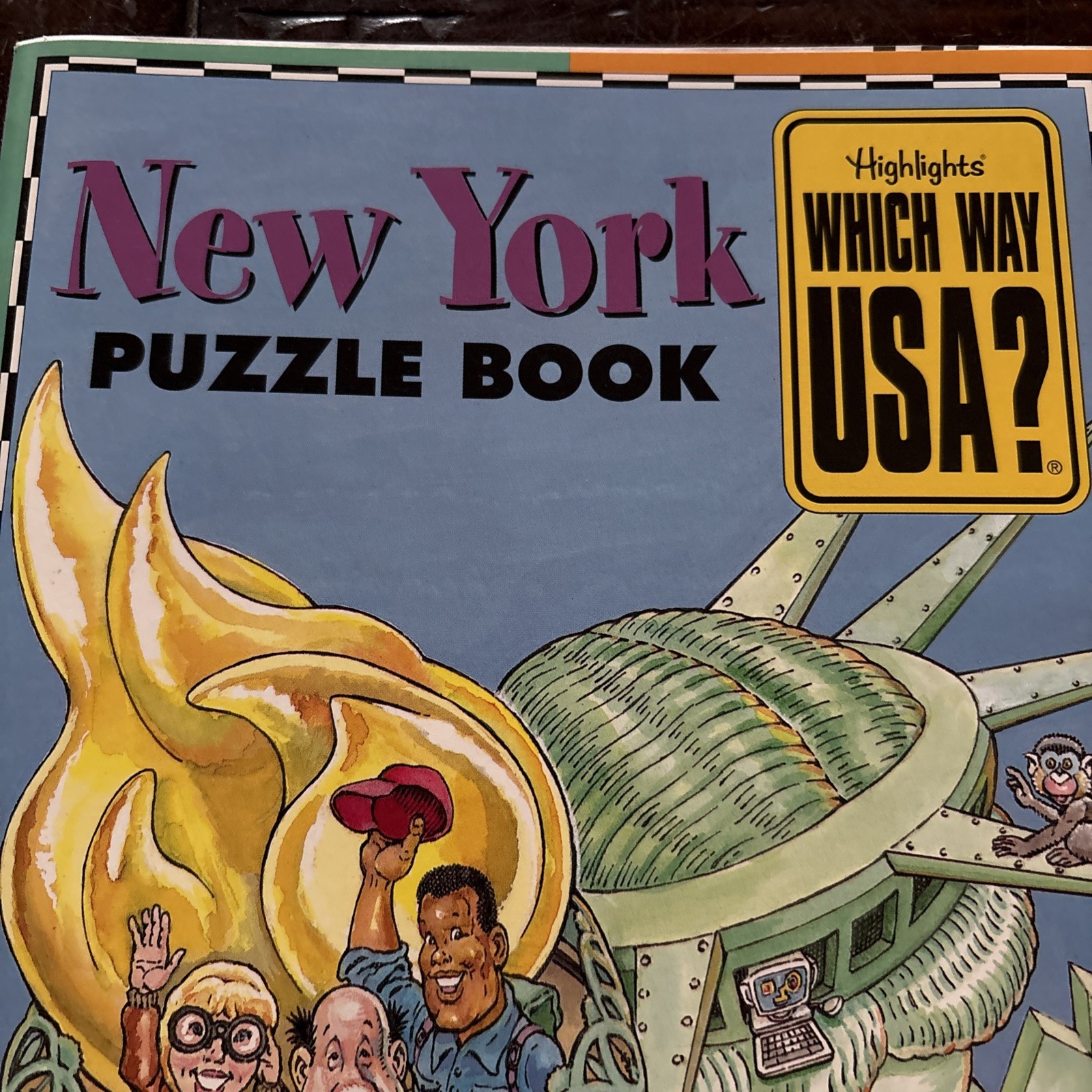 Vintage HIGHLIGHTS WHICH WAY USA? NEW YORK State Facts Puzzle Book & Map