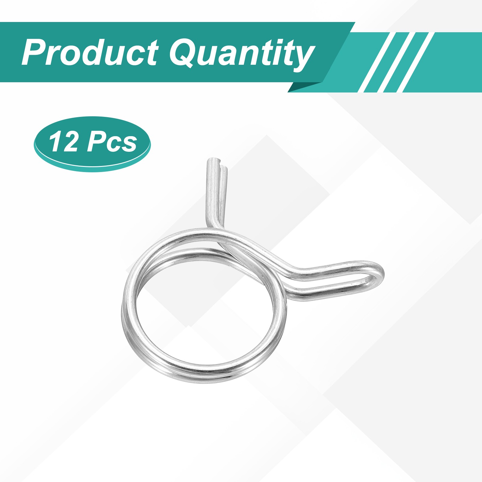 12Pcs 16mm ID 16-19.2mm OD Double Wire Spring Hose Clamp Spring Clips Clamps