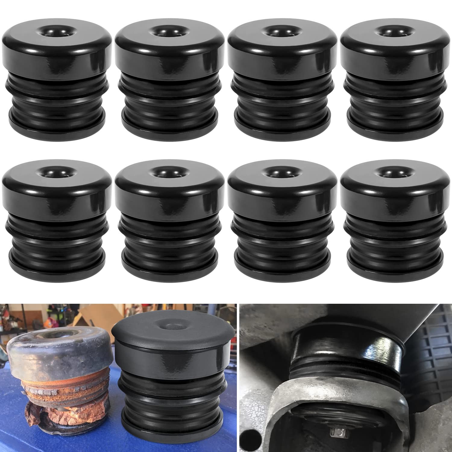 Silicone Body Mount Kit for 2008-2016 Ford F-250 F-350 Crew Cab Black