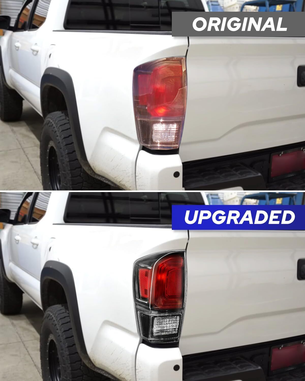 16-23 Toyota Tacoma Pickup Tail Lights Black Smoked Assembly Pair 81550-04170