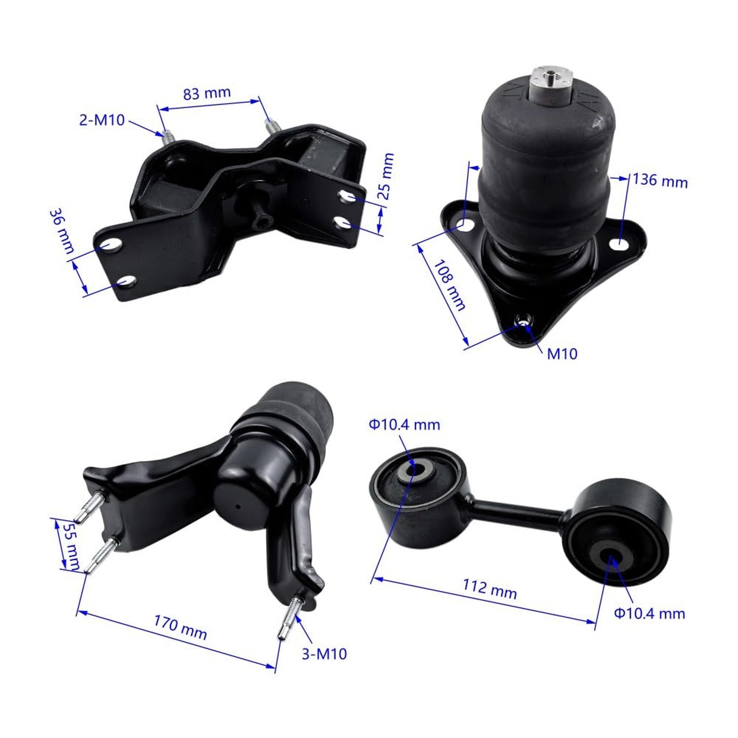 4PCS Engine Motor & Trans Mount Set Compatible with Toyota Camry 2.2L 1992 19…
