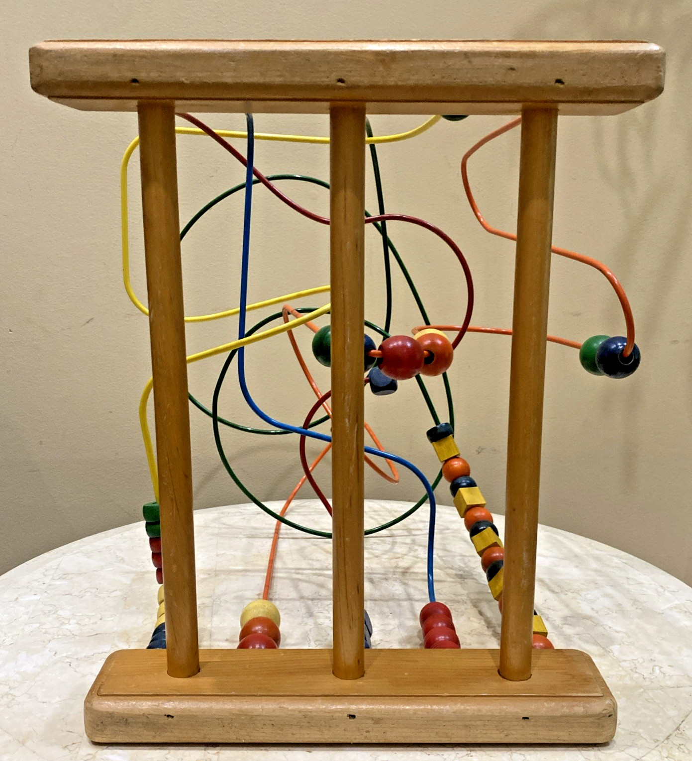 Anatex Vintage Interactive Toy Wooden Bead Rollercoaster 15″x12″x20″