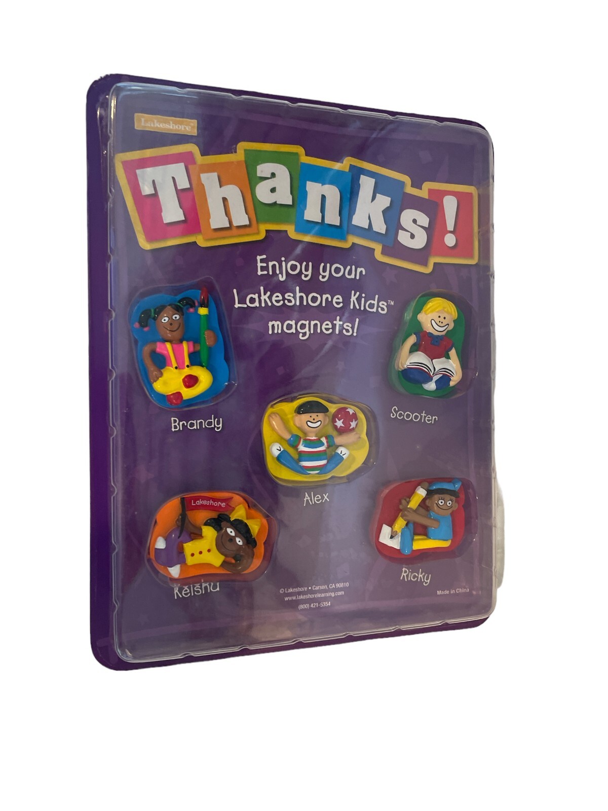 Vintage NEW Lakeshore Learning PVC 5 School Kids Magnets