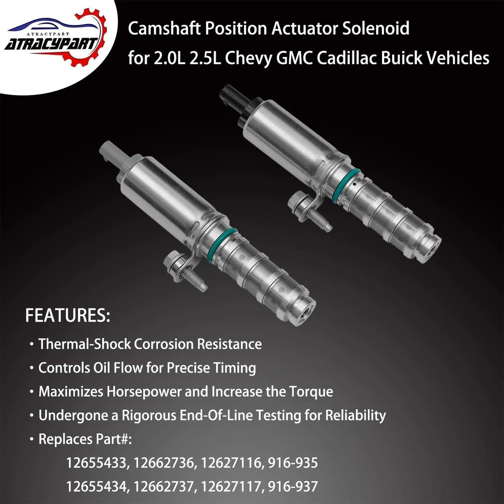 Intake & Exhaust Camshaft Position Actuator VVT Solenoid | for 2.0L, 2.5L Chevy