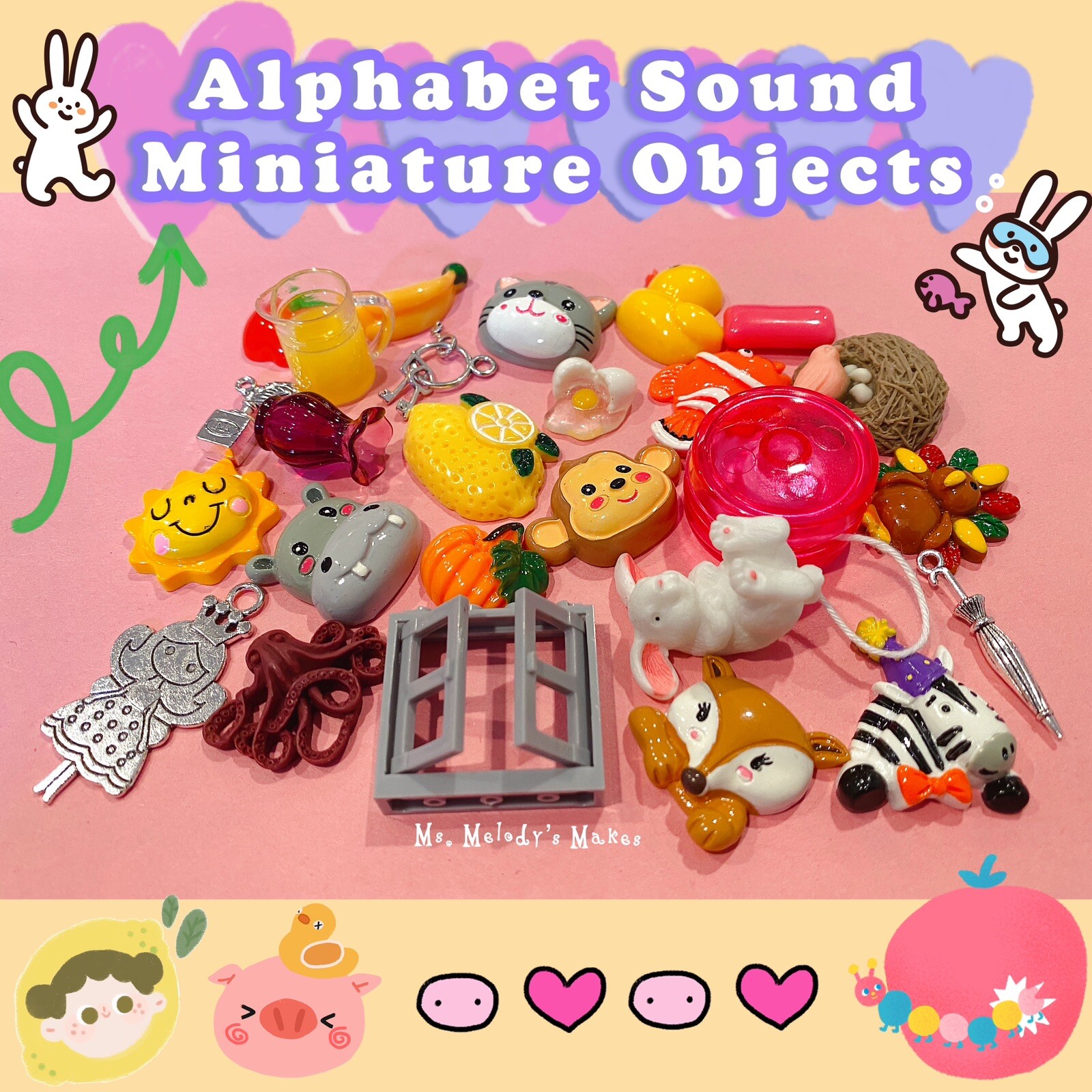 Set1 Beginning Alphabet Initial Letter Sound Phonics Montessori Mini Objects SLP