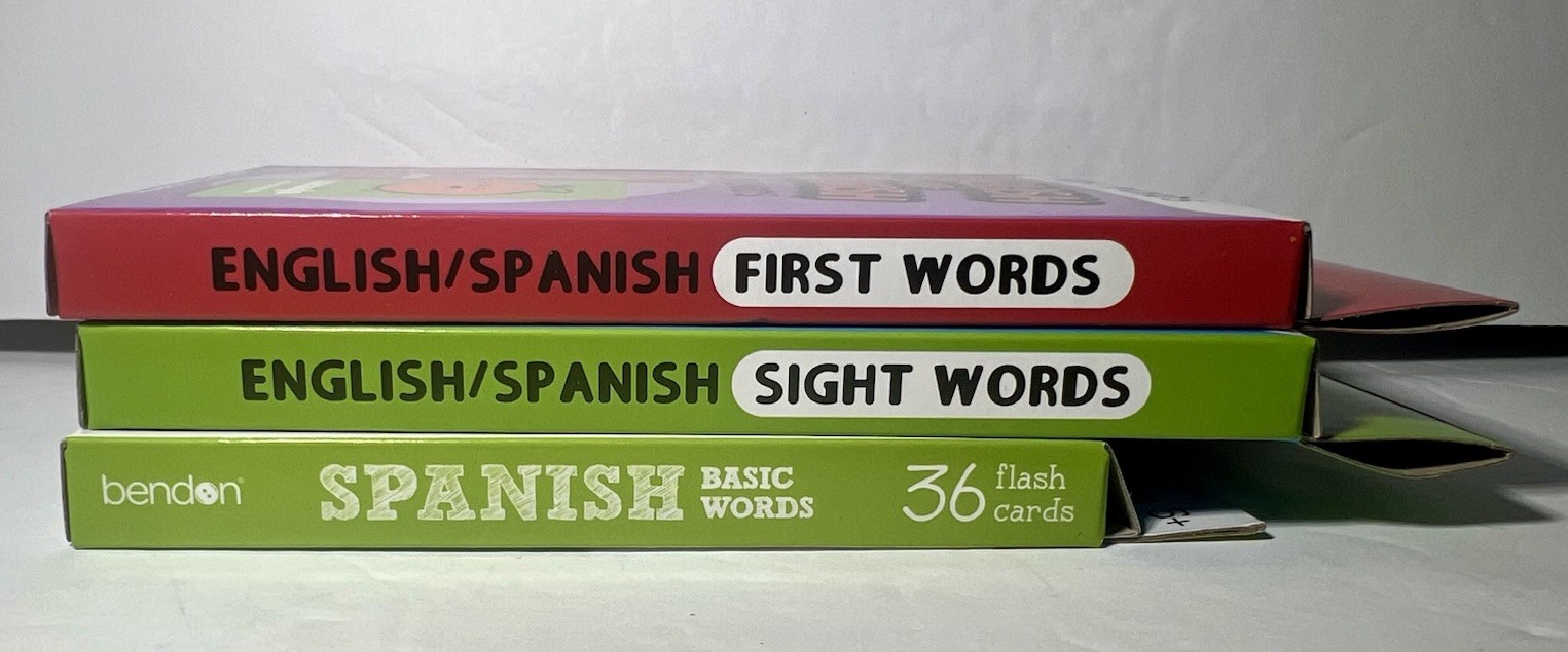 English and Spanish Flash Cards First Words Sight Words Spanish Basic Words