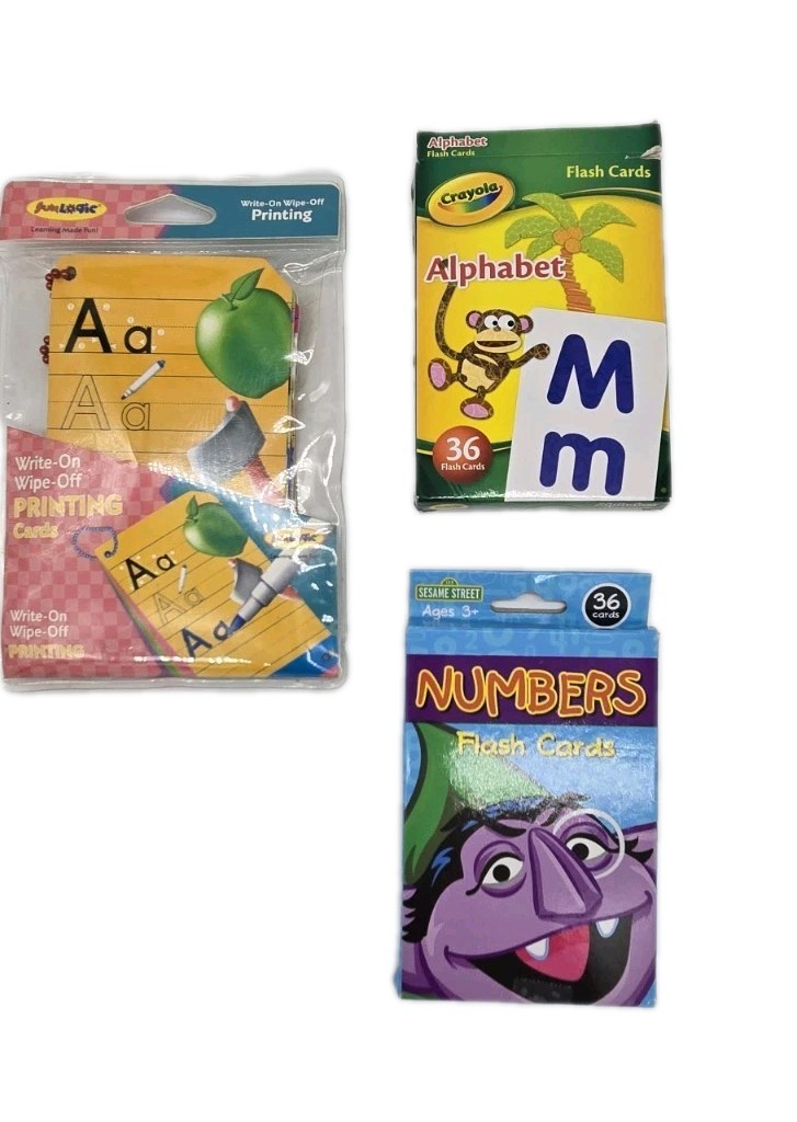 Lot Of Educational Stuff K4-K5 Wipe Off Writing & Alphabet & Numbers Flash Cards